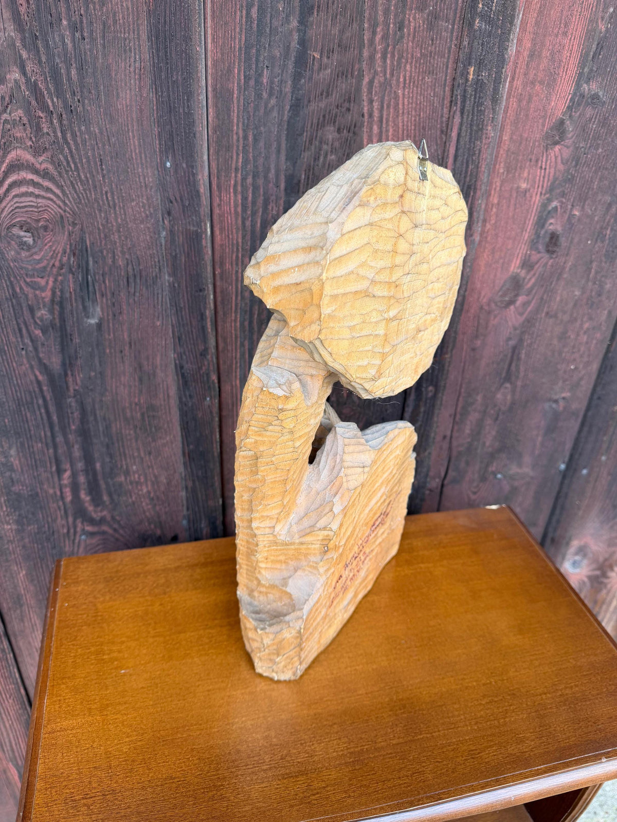 Vintage Holzschnitzerei "Mann unter Pilz" Schwarzwald handgeschnitzt deutsche Volkskunst