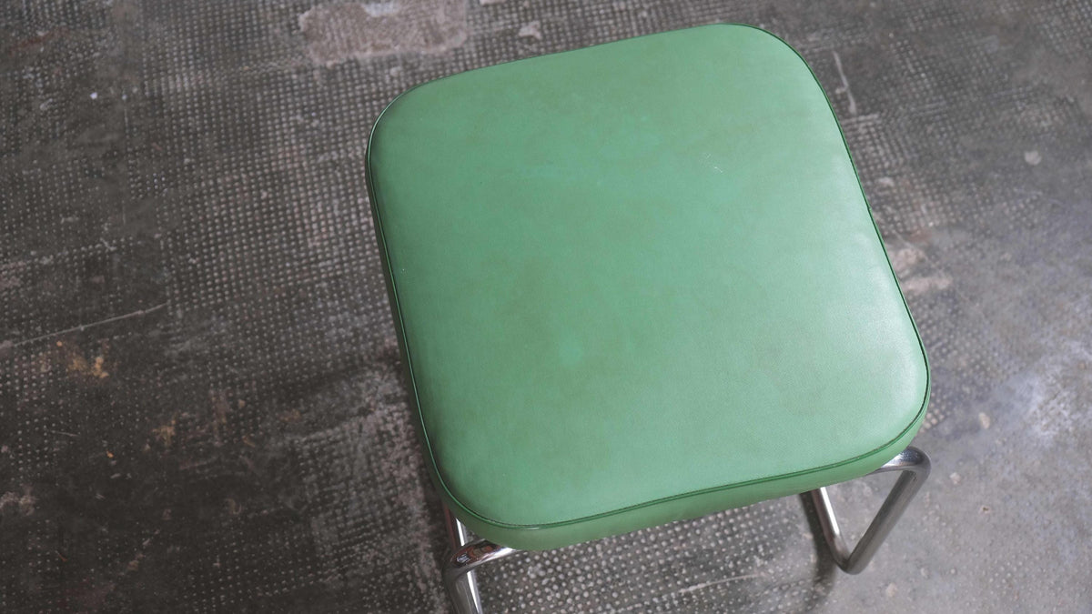 Vintage Bauhaus Hocker in Grün, Mauser zugeschrieben