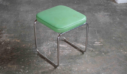 Vintage Bauhaus Hocker in Grün, Mauser zugeschrieben