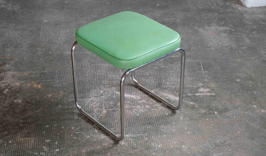 Vintage Bauhaus Hocker in Grün, Mauser zugeschrieben