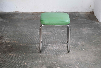 Vintage Bauhaus Hocker in Grün, Mauser zugeschrieben