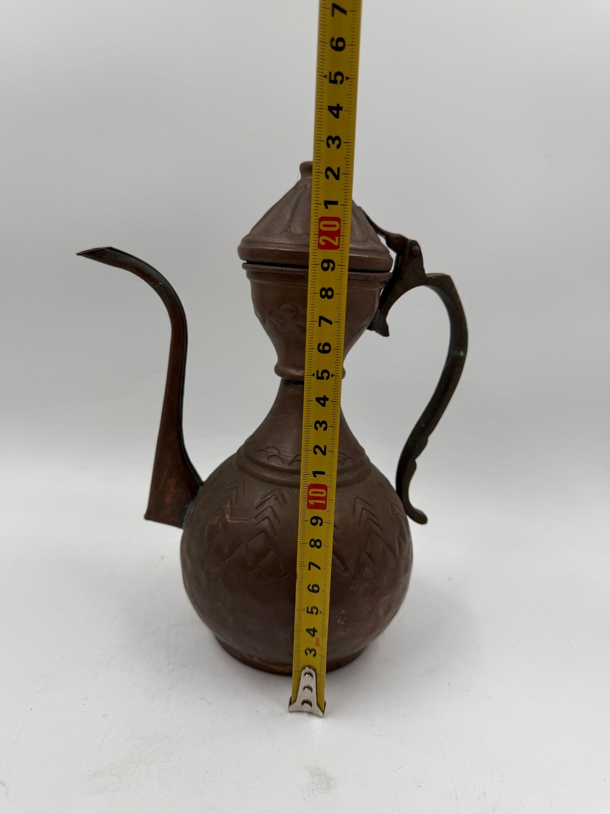 Vintage Kaffeekanne aus Kupfer und Messing im orientalischen Stil