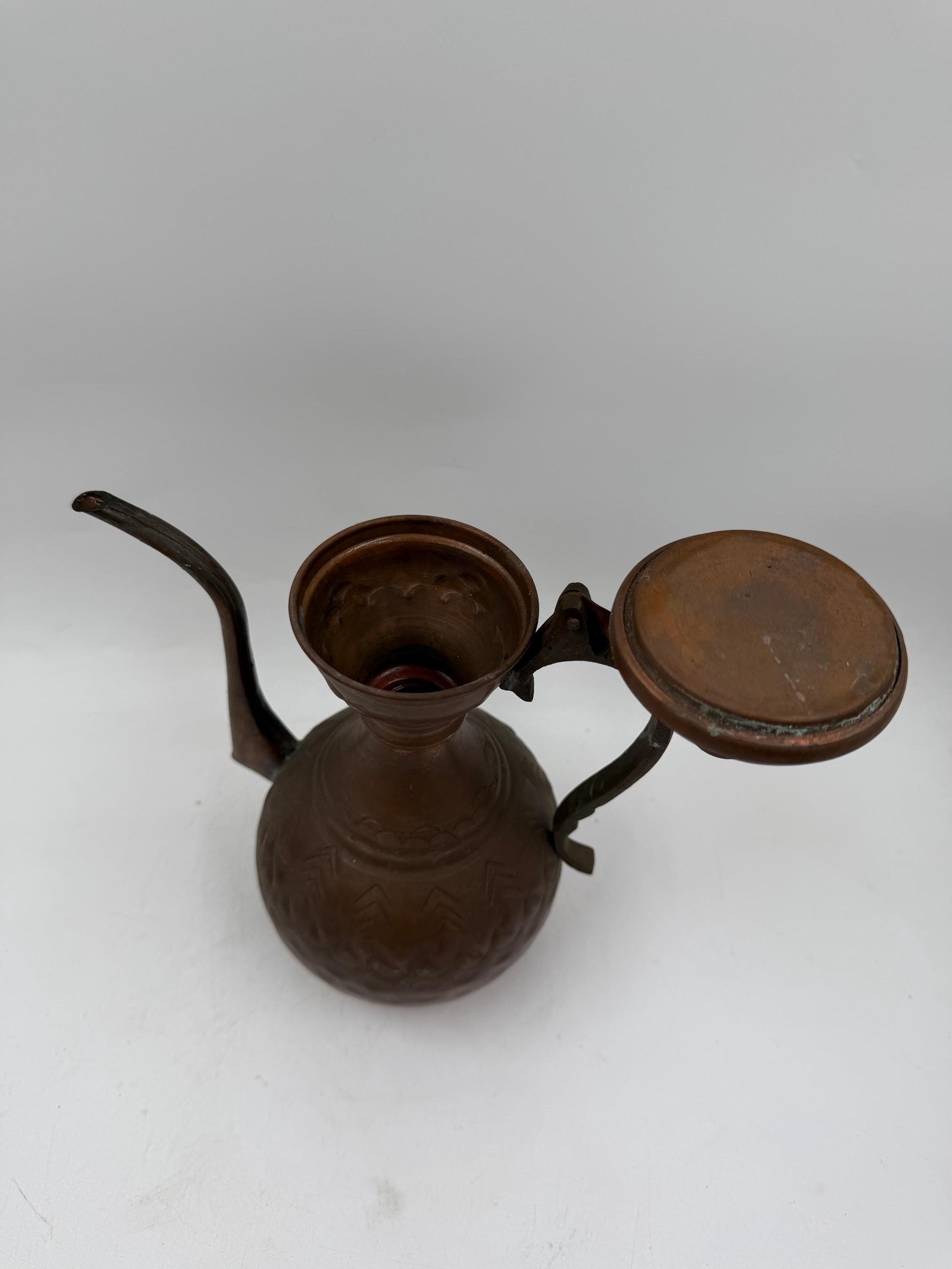 Vintage Kaffeekanne aus Kupfer und Messing im orientalischen Stil