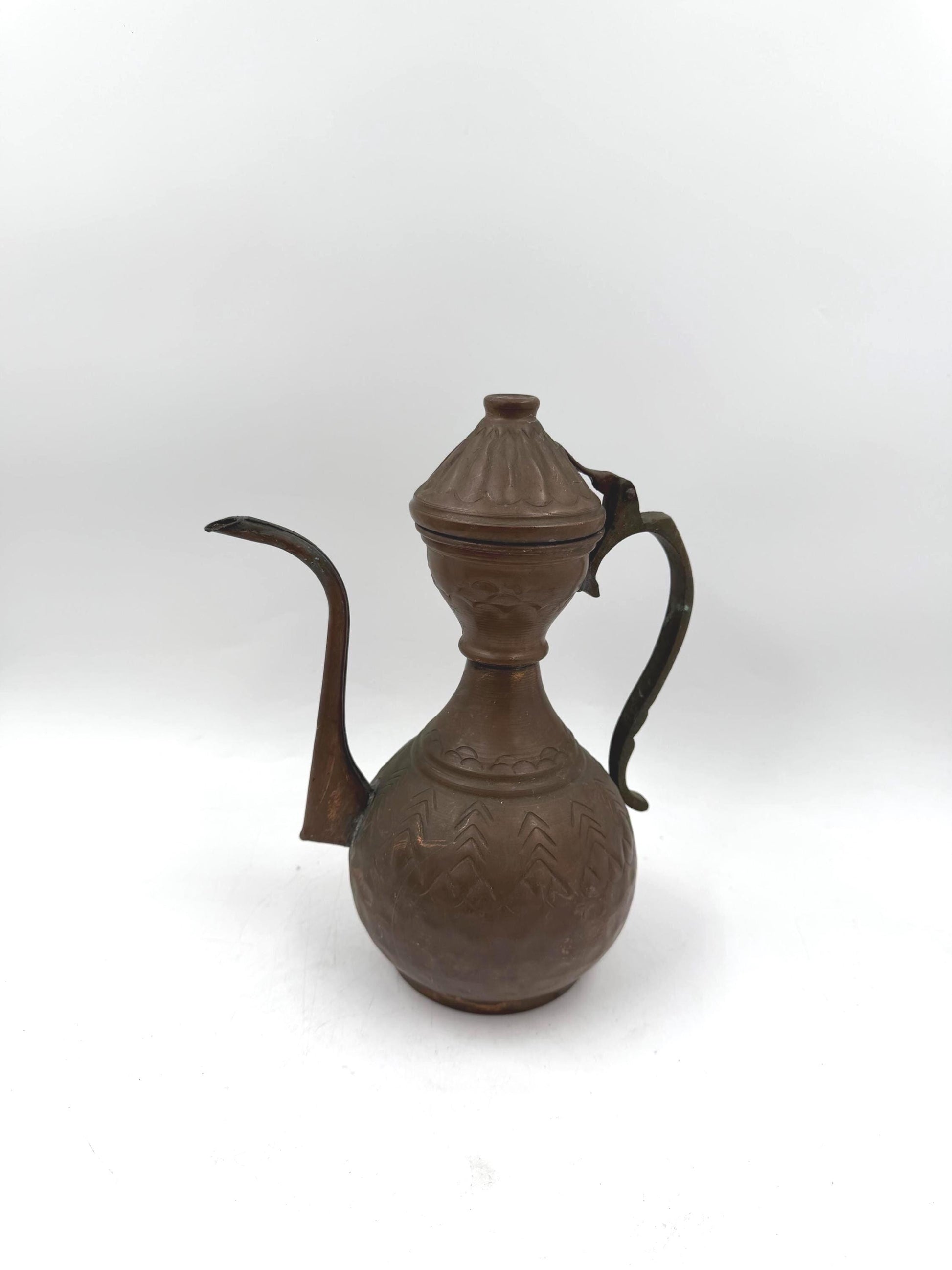 Vintage Kaffeekanne aus Kupfer und Messing im orientalischen Stil