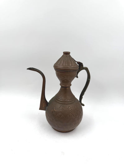 Cafetière vintage en cuivre et laiton de style oriental