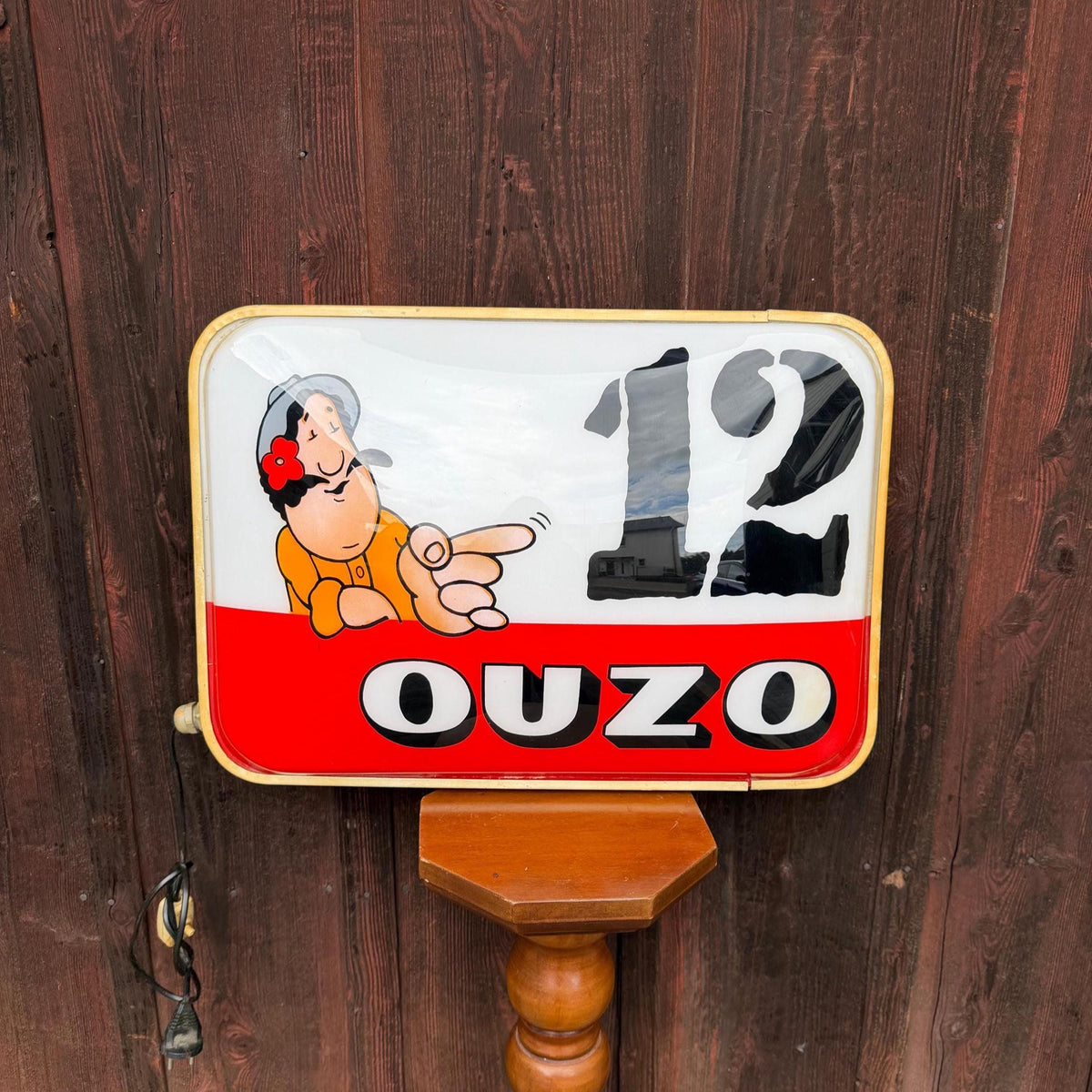 Vintage Leuchtreklame "Ouzo 12"