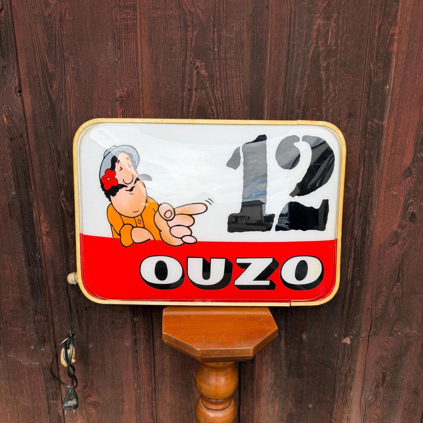 Vintage Leuchtreklame "Ouzo 12"