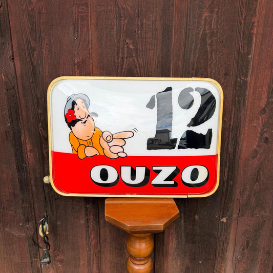 Vintage Leuchtreklame "Ouzo 12"