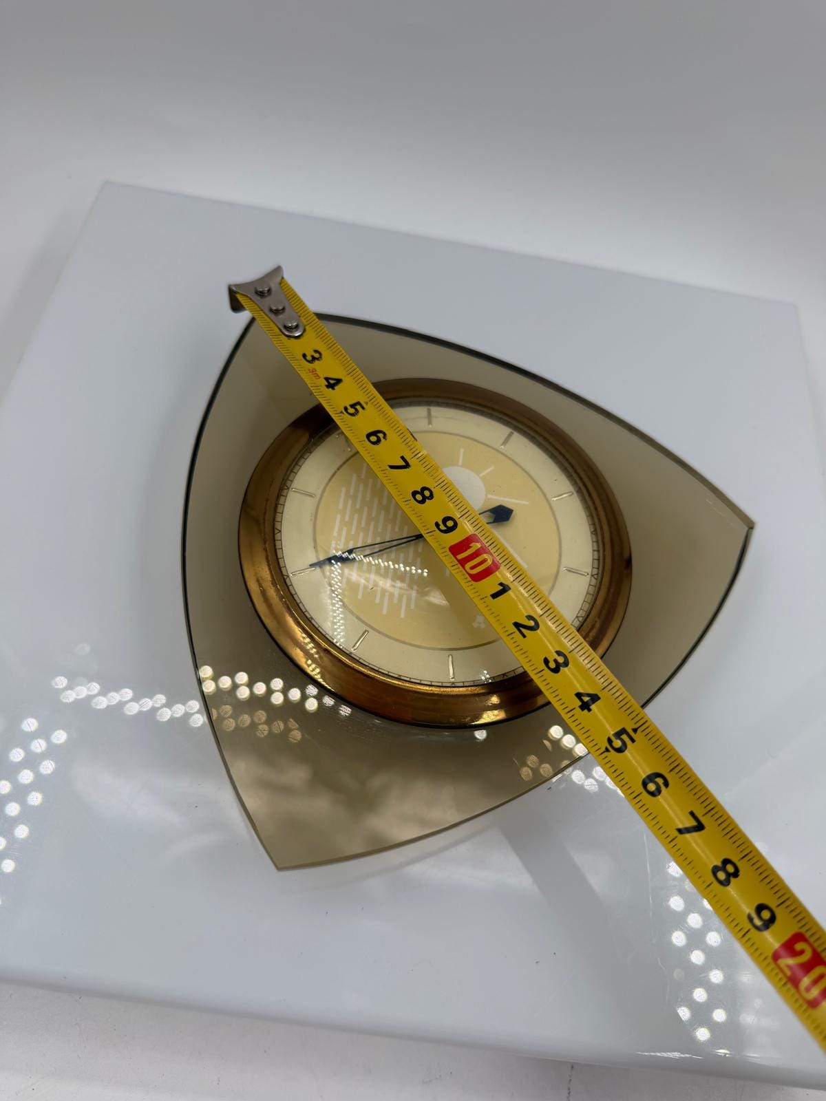 Vintage Space Age Barometer aus Rauchglas in Dreiecksform 1960er 70er