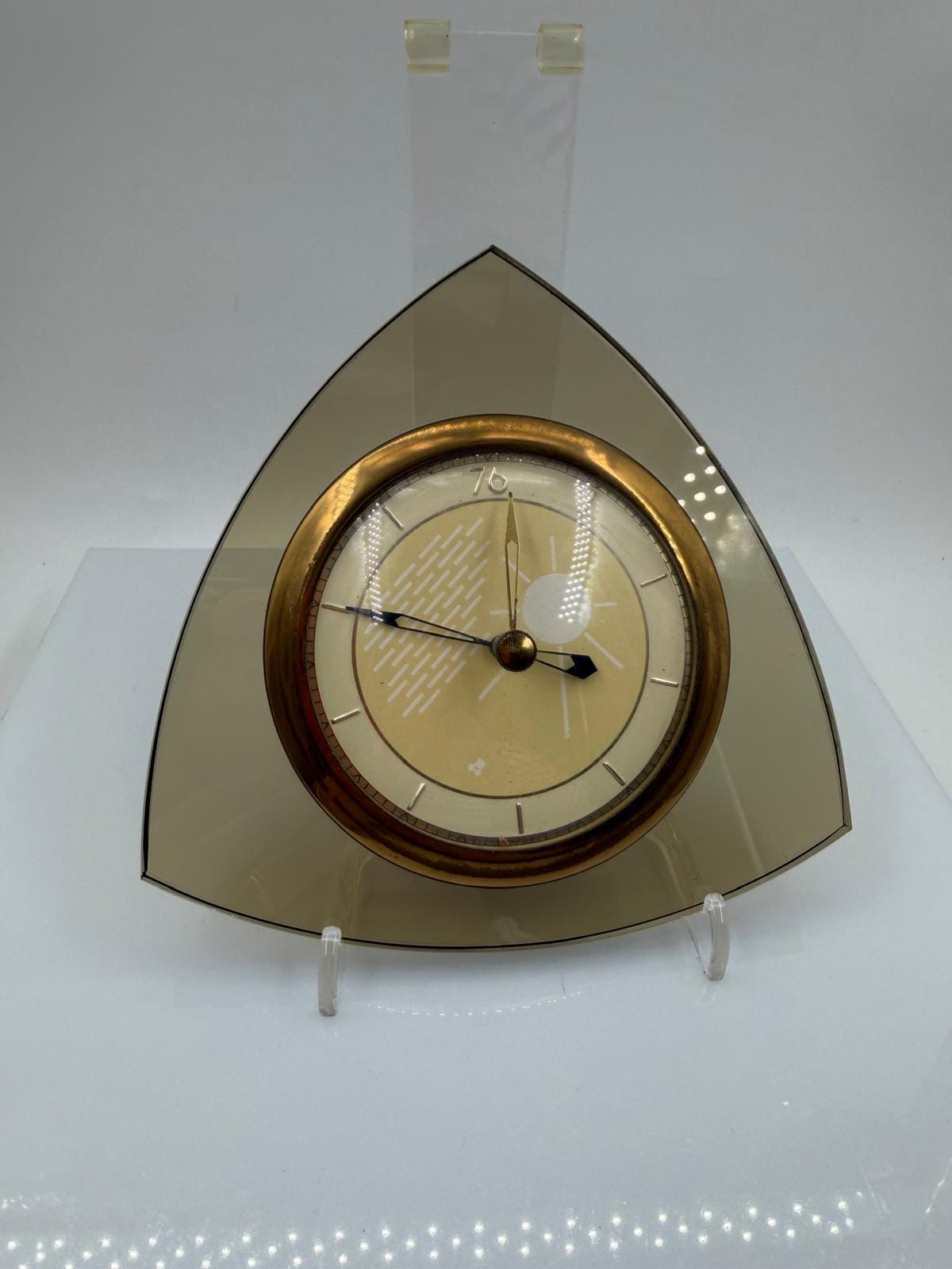 Vintage Space Age Barometer aus Rauchglas in Dreiecksform 1960er 70er