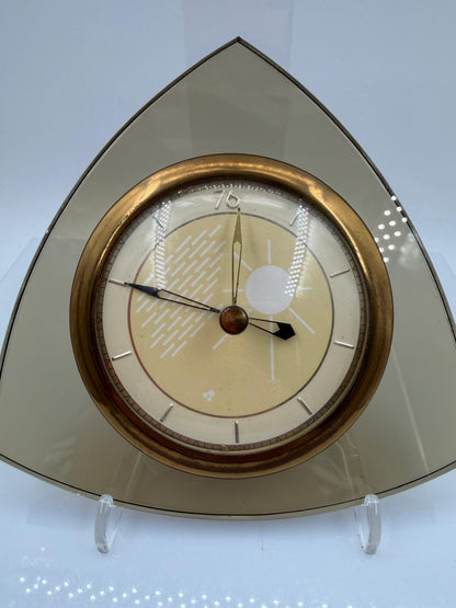 Vintage Space Age Barometer aus Rauchglas in Dreiecksform 1960er 70er