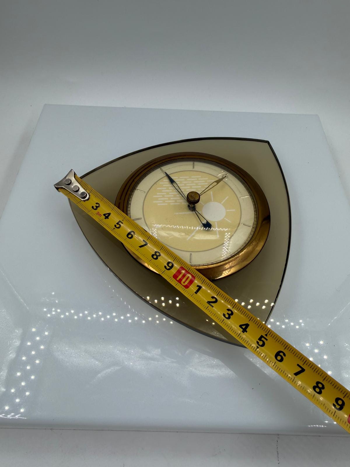 Vintage Space Age Barometer aus Rauchglas in Dreiecksform 1960er 70er
