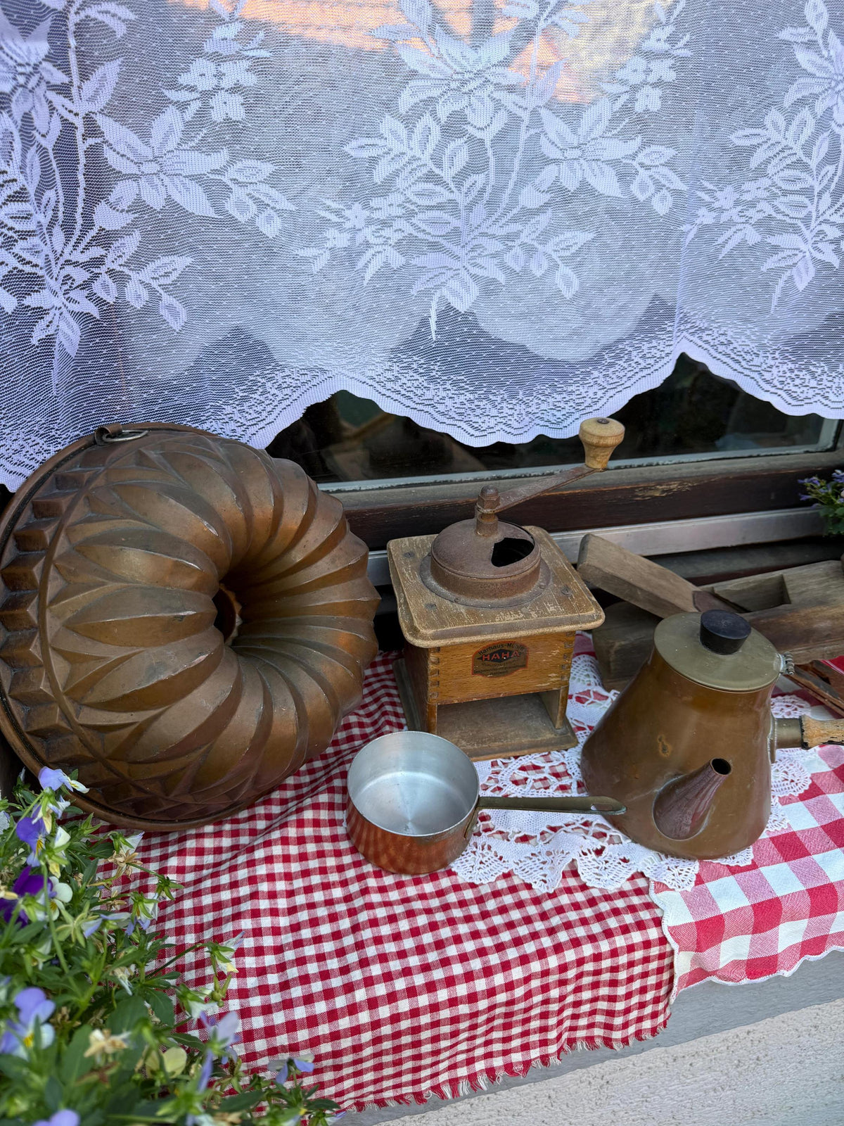 Vintage Country Deko Set im Brocante Stil für Garten und Terrasse
