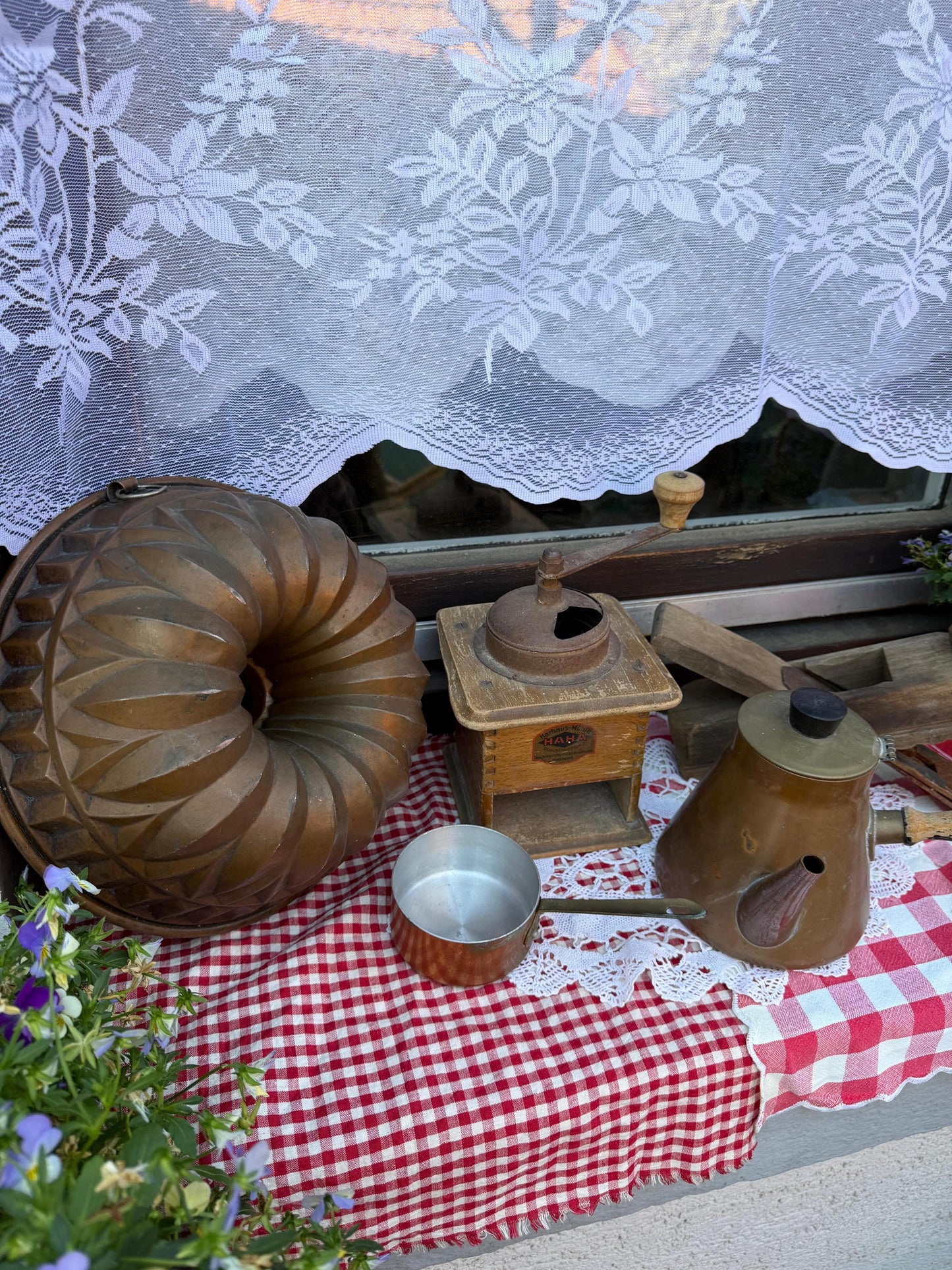 Vintage Country Deko Set im Brocante Stil für Garten und Terrasse