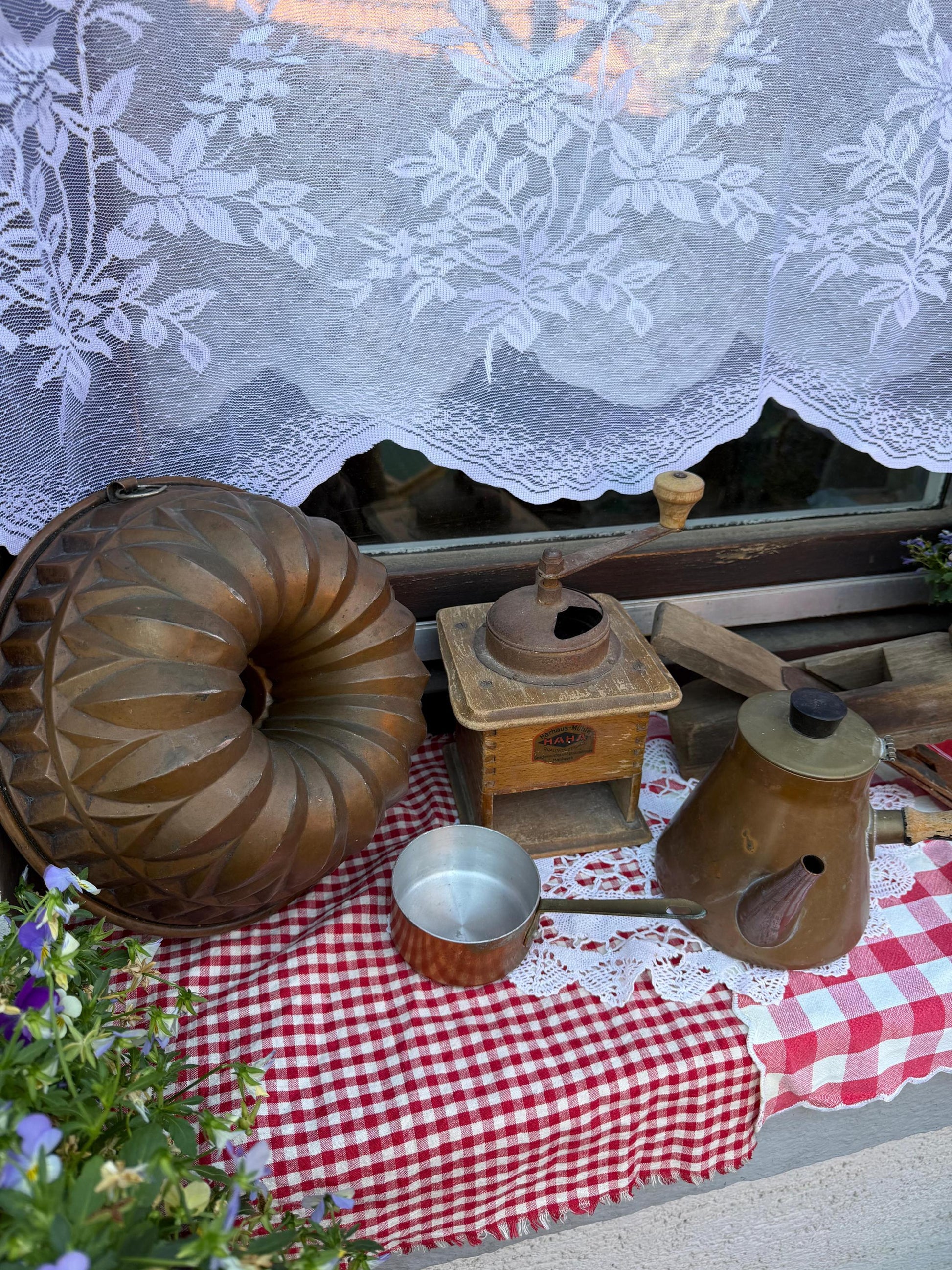 Vintage Country Deko Set im Brocante Stil für Garten und Terrasse