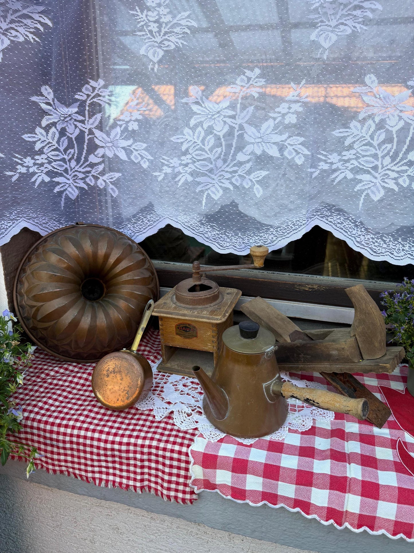 Vintage Country Deko Set im Brocante Stil für Garten und Terrasse
