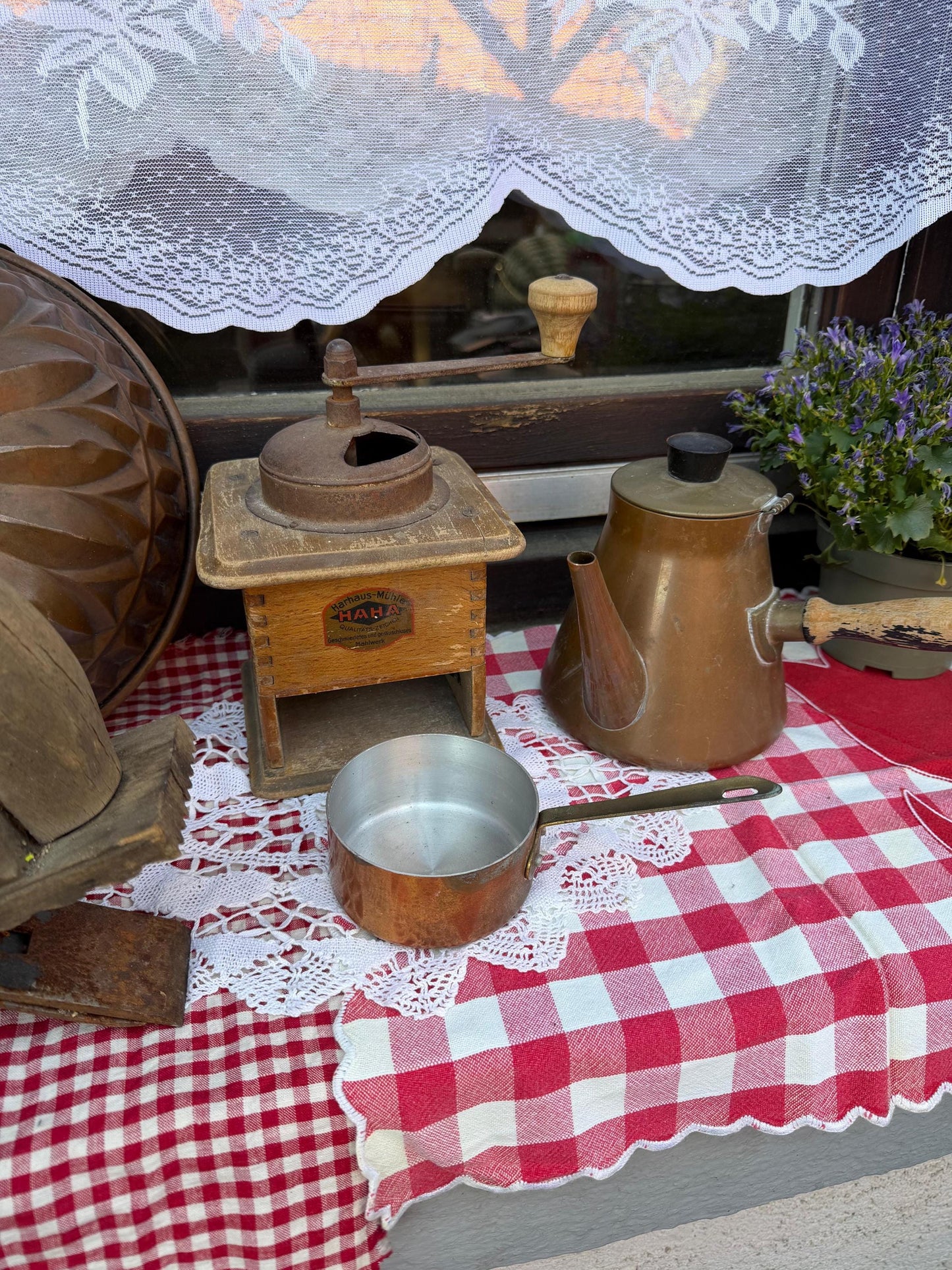 Vintage Country Deko Set im Brocante Stil für Garten und Terrasse