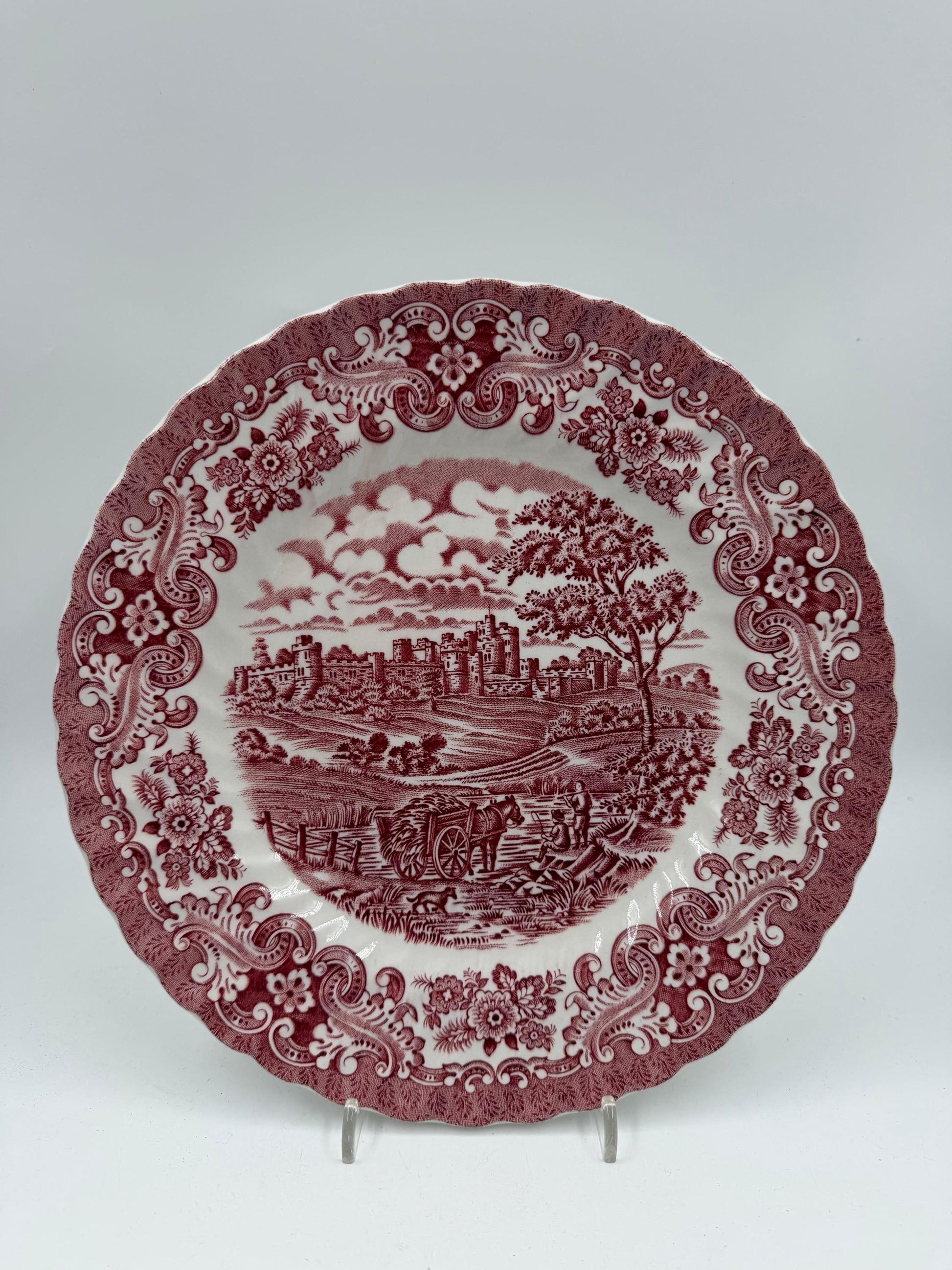Set von 5 Vintage Teller "Olde Country Castles" von Hostess Tableware, Ironstone