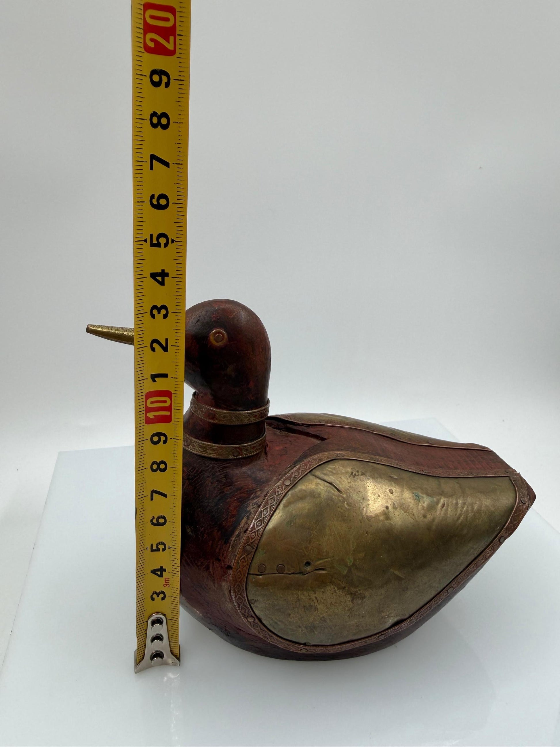 Vintage Vogelpaar Skulptur aus Messing auf Holzsockel