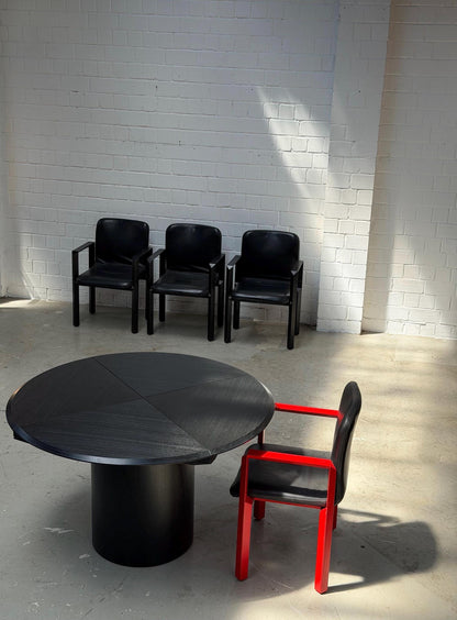 Vintage Esstisch "Quadrondo" von Erwin Nagel für Rosenthal, schwarz/Esche