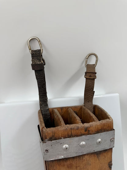 Vintage Metzger-Gürteltasche aus Leder mit Messerscheide, Frankreich