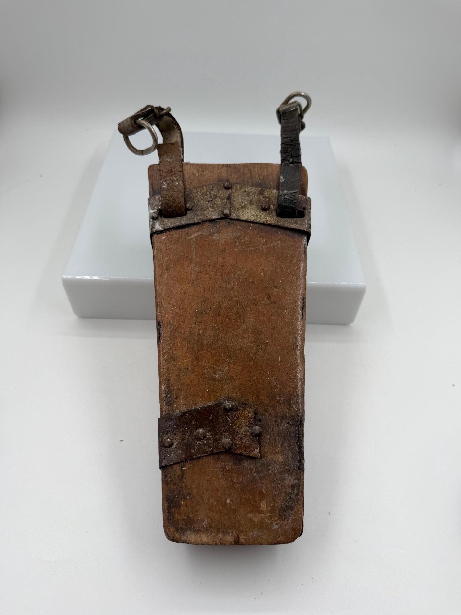 Vintage Metzger-Gürteltasche aus Leder mit Messerscheide, Frankreich