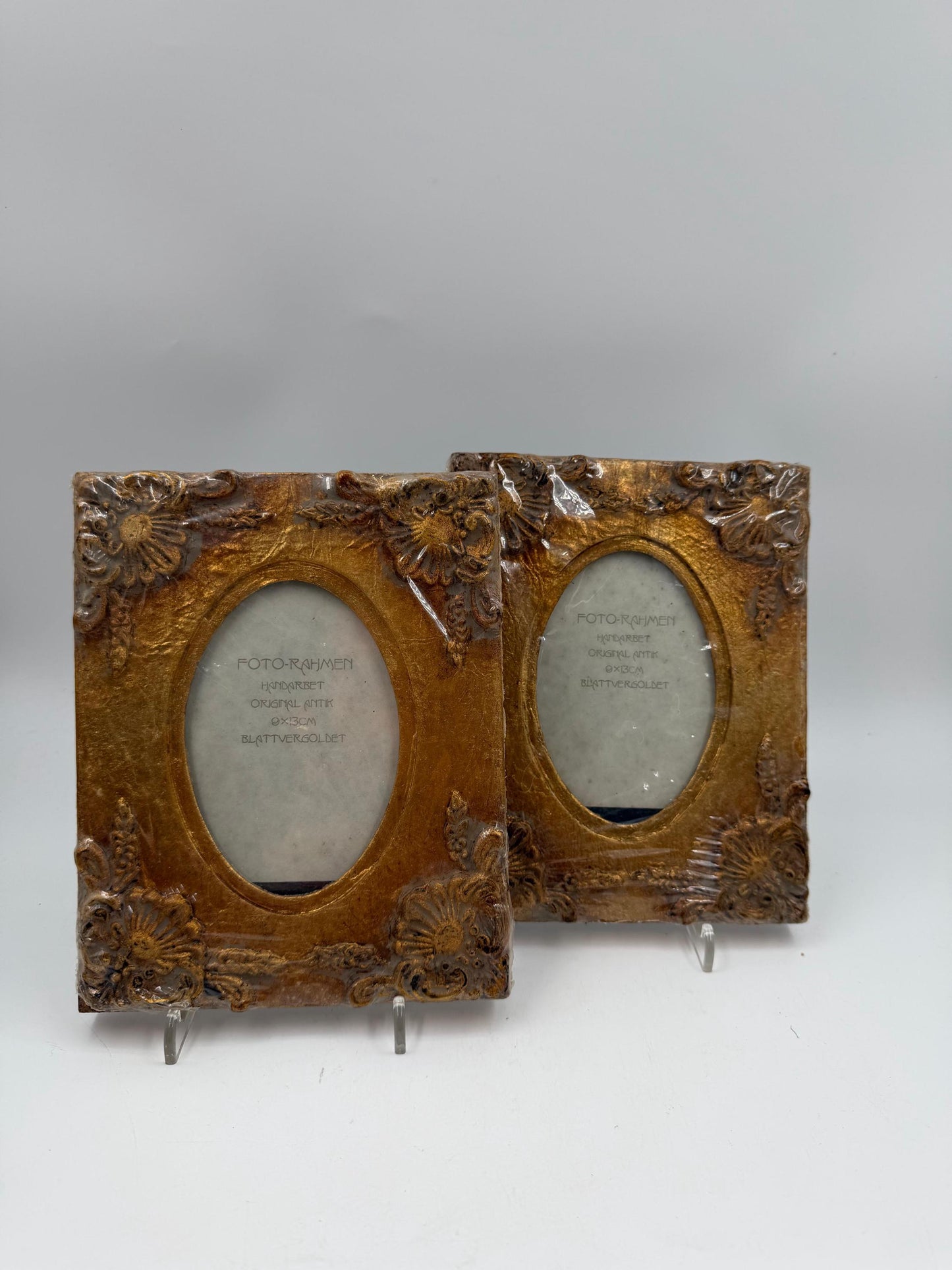 Set von 2 Vintage Bilderrahmen mit Blattgold