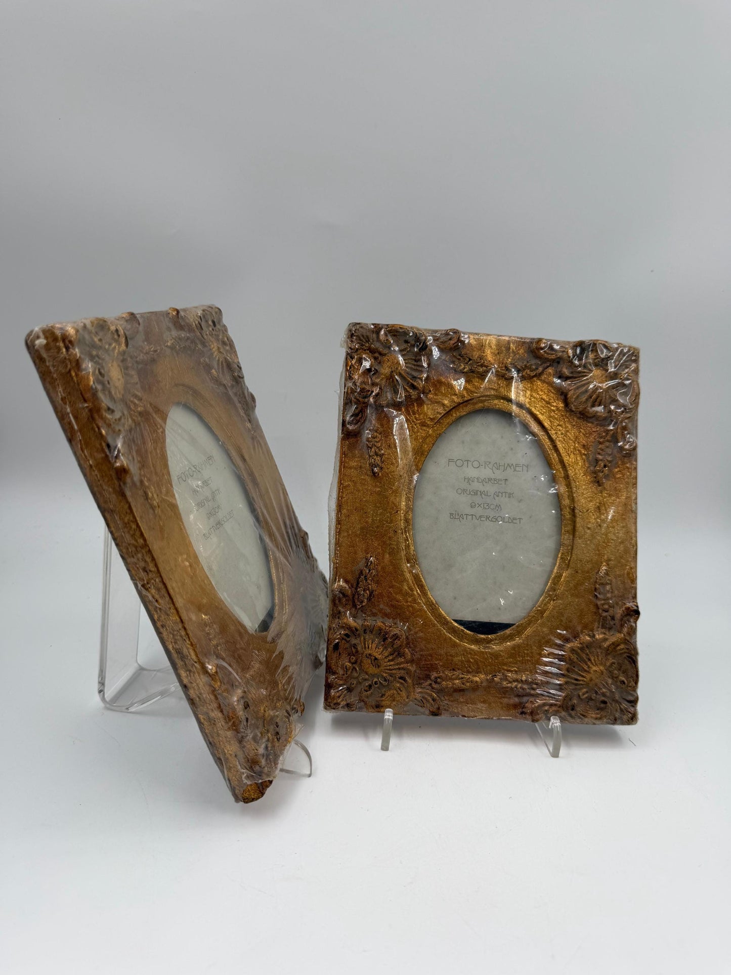 Set von 2 Vintage Bilderrahmen mit Blattgold