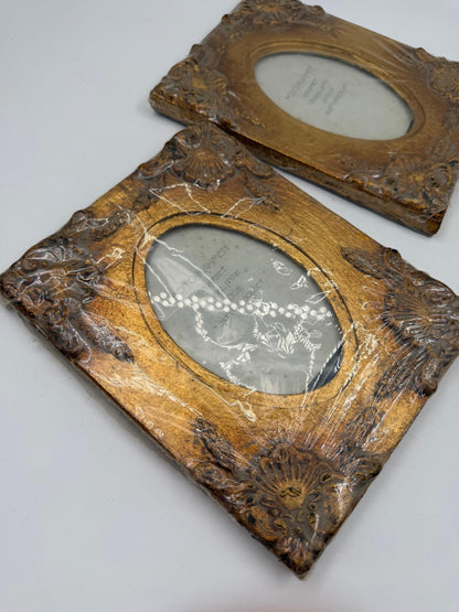 Set von 2 Vintage Bilderrahmen mit Blattgold