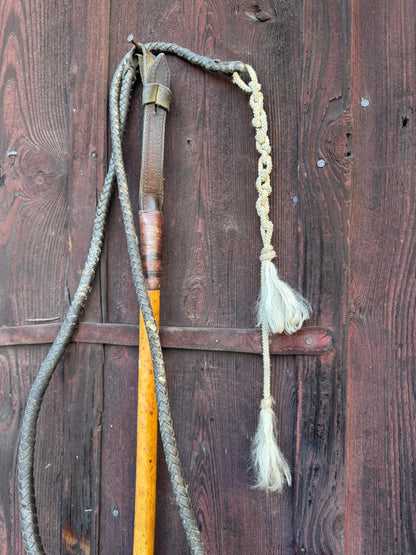 Vintage Jagdreitgerte mit Horngriff Hundekopf-Pfeife, Viktorianisch