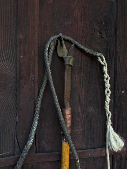 Vintage Jagdreitgerte mit Horngriff Hundekopf-Pfeife, Viktorianisch