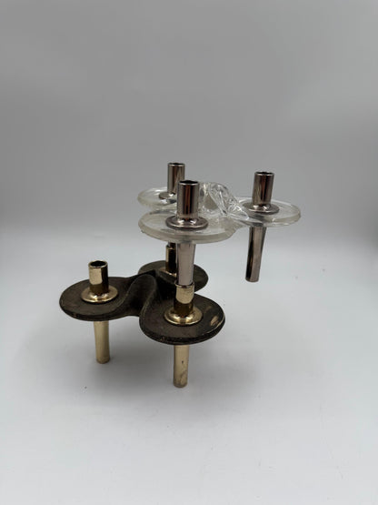 Set von 2 Vintage Polsternägel mit Stein- und Acrylsockel