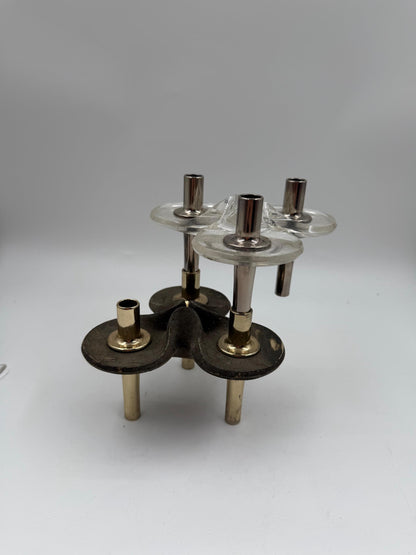 Set von 2 Vintage Polsternägel mit Stein- und Acrylsockel