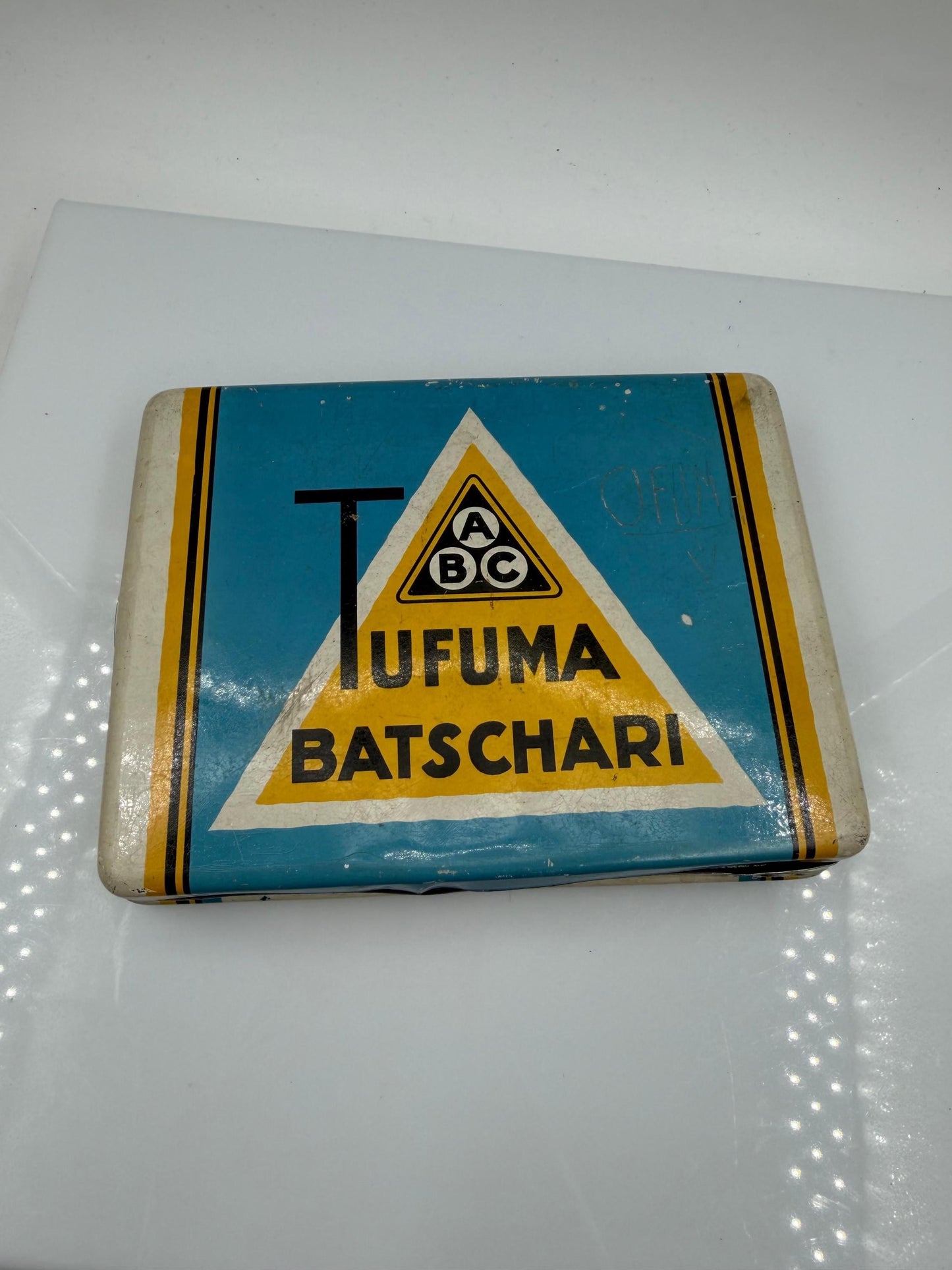 Vintage Blechdose Tufuma von Batschari, Art Deco