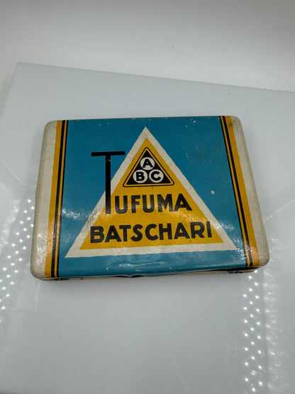 Vintage Blechdose Tufuma von Batschari, Art Deco