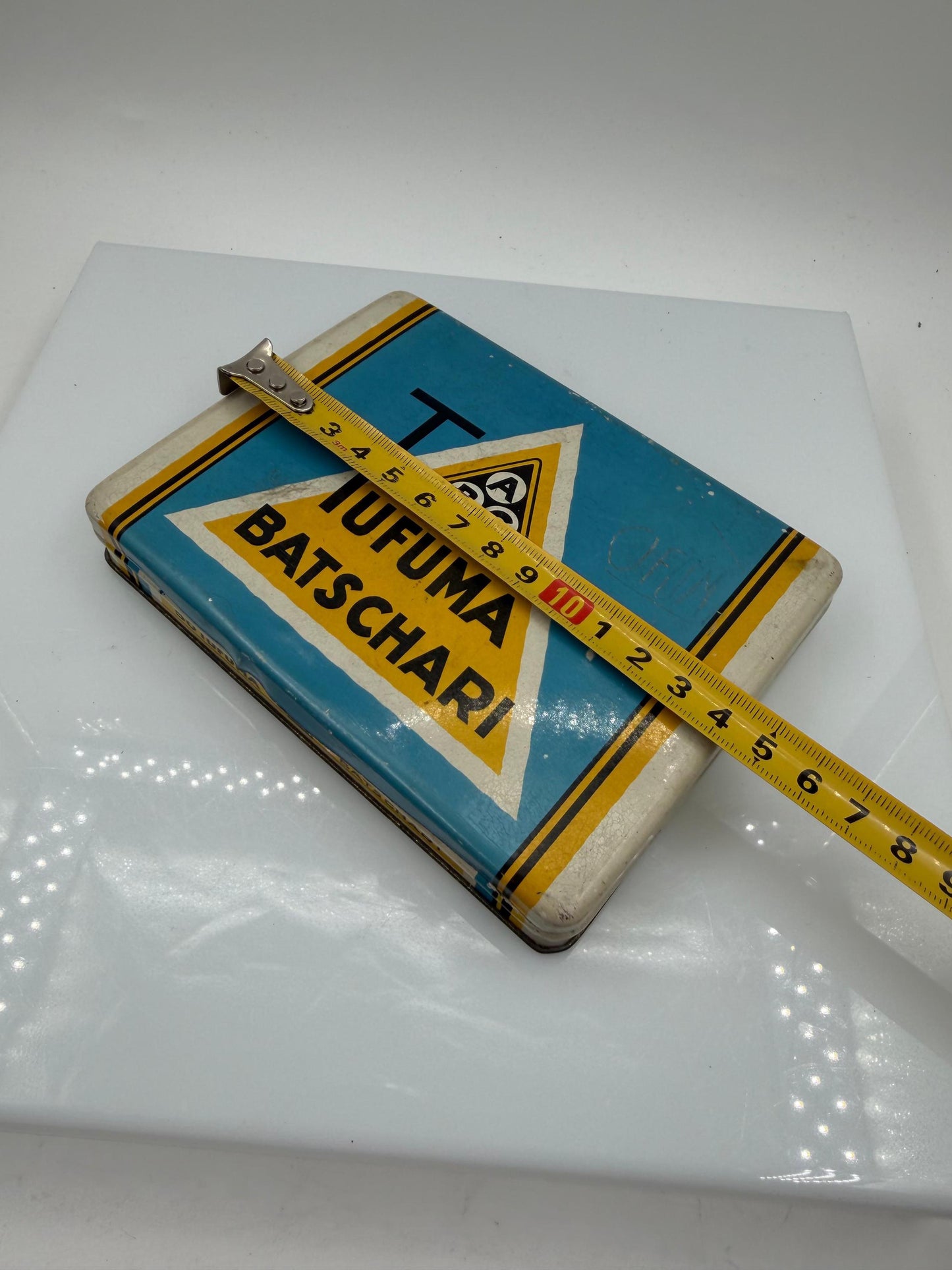 Vintage Blechdose Tufuma von Batschari, Art Deco