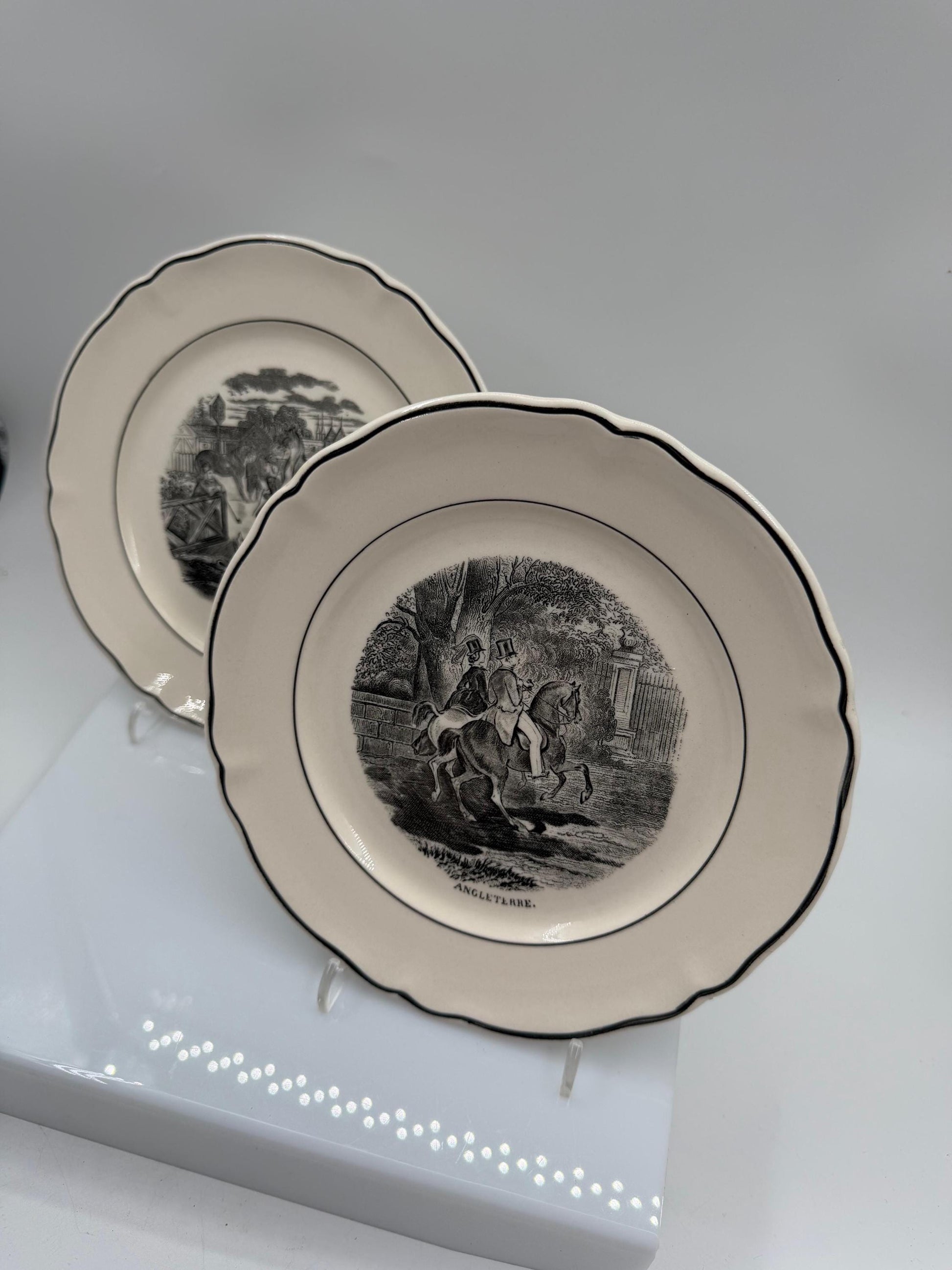 Set von 2 Vintage Sammelteller von Villeroy und Boch mit Pferdemotiv