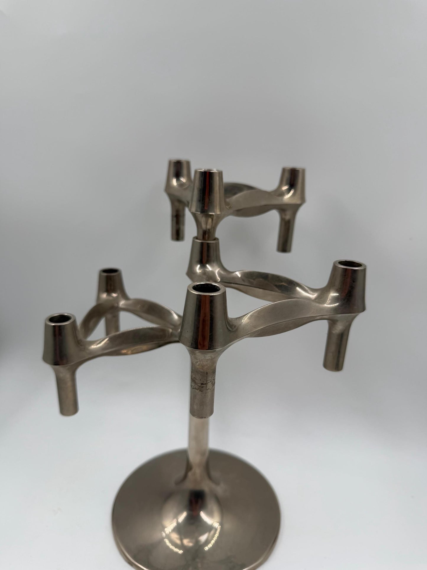 Vintage Kerzenhalter "Stecksystem" von Werner Stoff für BMF Nagel, Chrom