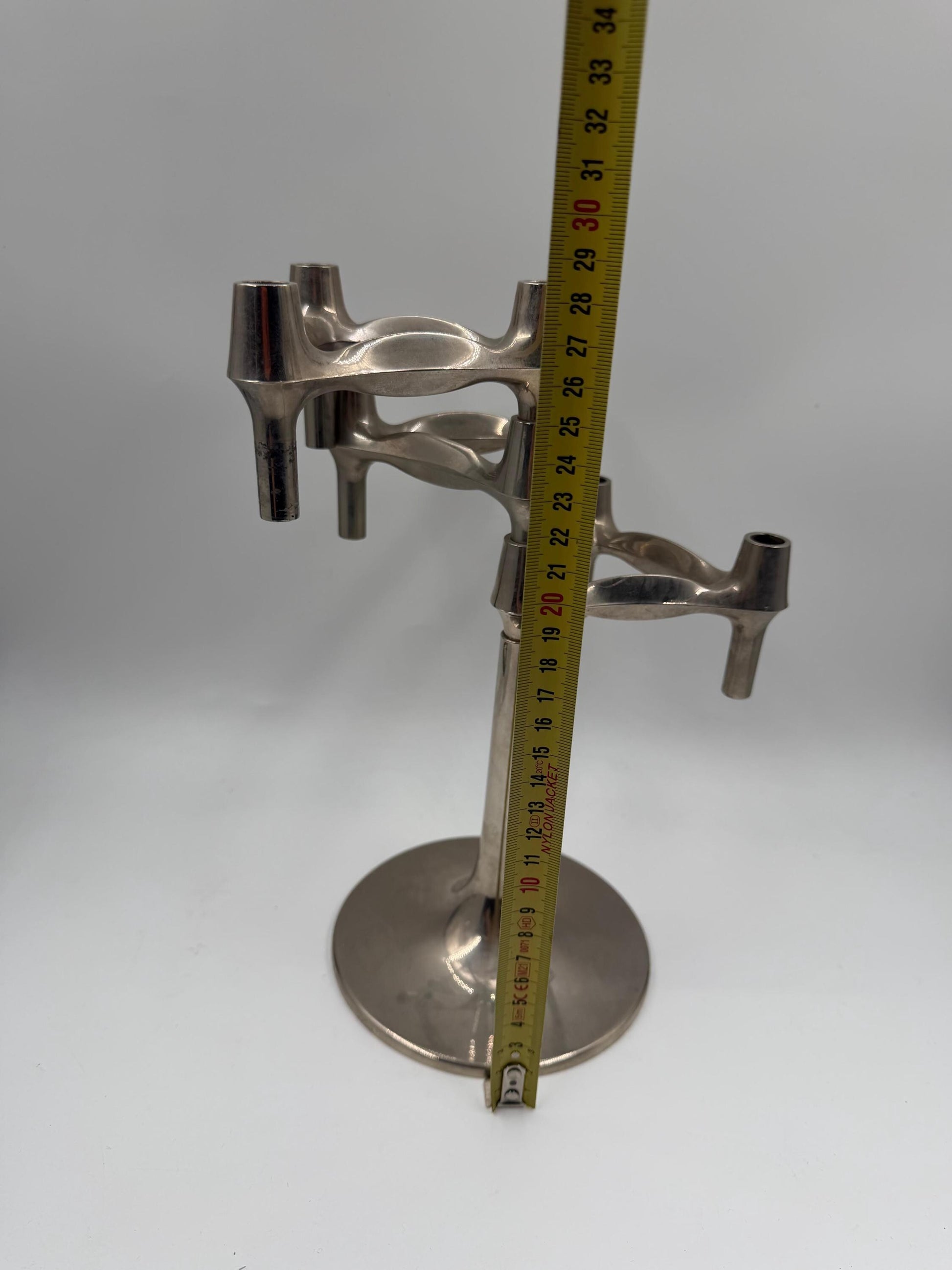 Vintage Kerzenhalter "Stecksystem" von Werner Stoff für BMF Nagel, Chrom