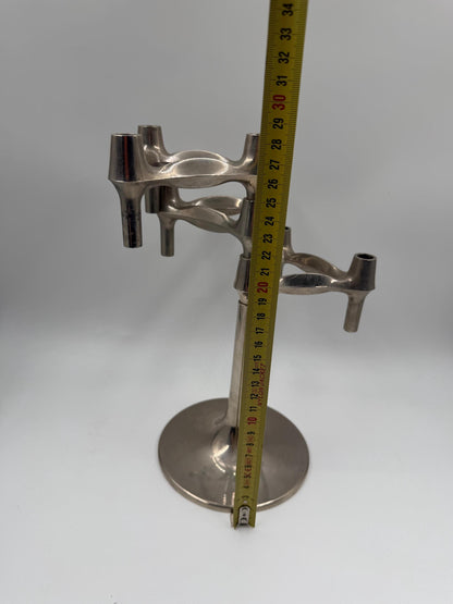 Vintage Kerzenhalter "Stecksystem" von Werner Stoff für BMF Nagel, Chrom