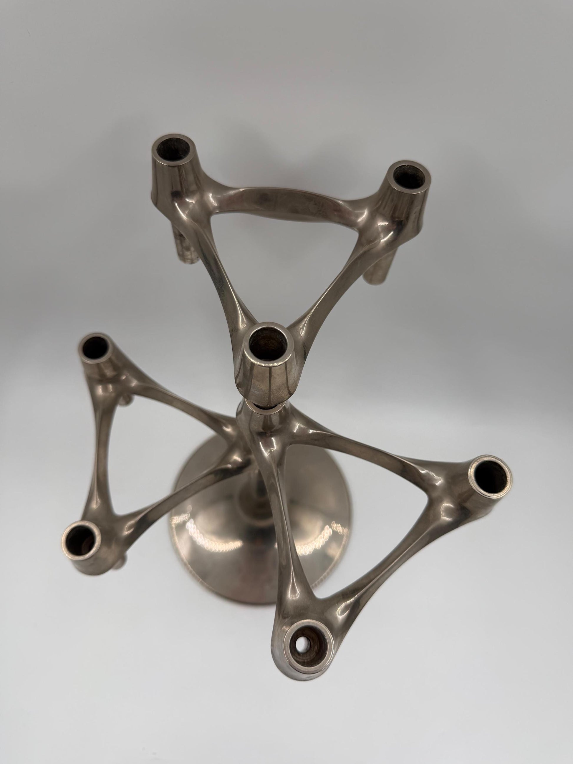 Vintage Kerzenhalter "Stecksystem" von Werner Stoff für BMF Nagel, Chrom
