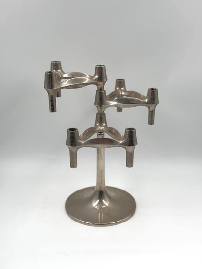 Vintage Kerzenhalter "Stecksystem" von Werner Stoff für BMF Nagel, Chrom