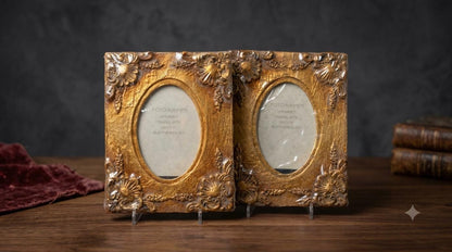 Set von 2 Vintage Bilderrahmen mit Blattgold