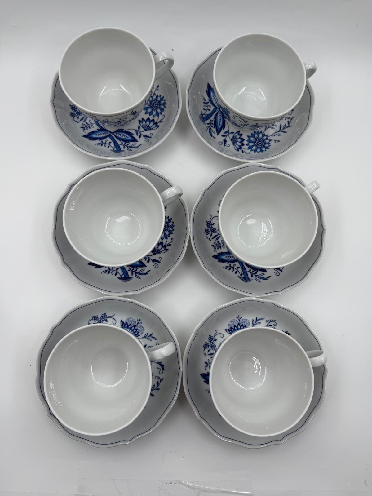 Vintage Kaffeeservice "Marienbad Ingres" mit Zwiebelmuster für 6 Personen, 15-teilig