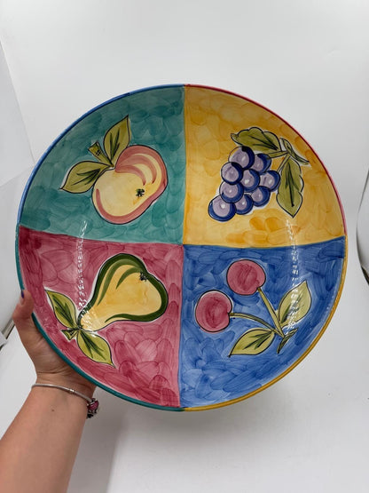 Vintage Obstschale "RB Alcobaça" von Raúl da Bernarda, handbemalt