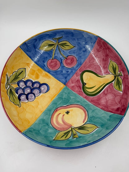 Vintage Obstschale "RB Alcobaça" von Raúl da Bernarda, handbemalt