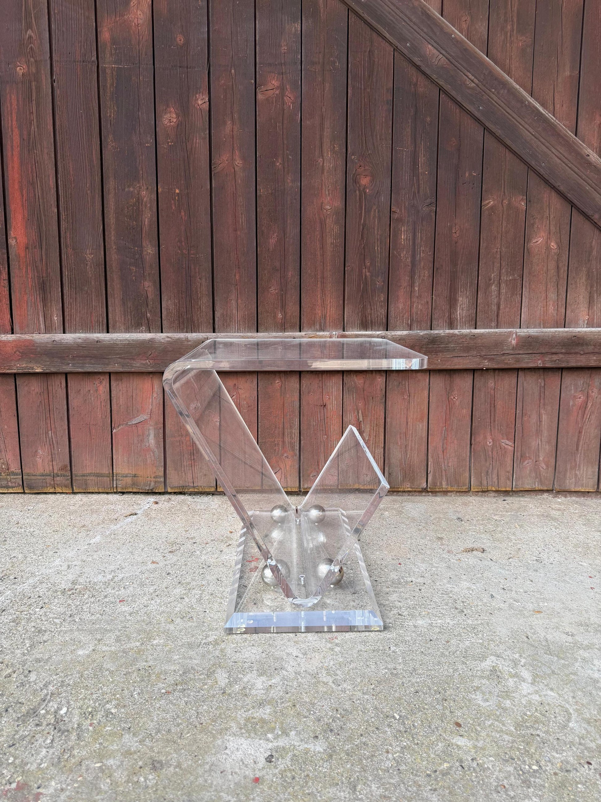 Vintage Beistelltisch Lucite Z-Form im Stil von Charles Hollis Jones