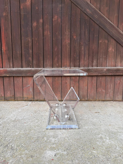 Vintage Beistelltisch Lucite Z-Form im Stil von Charles Hollis Jones