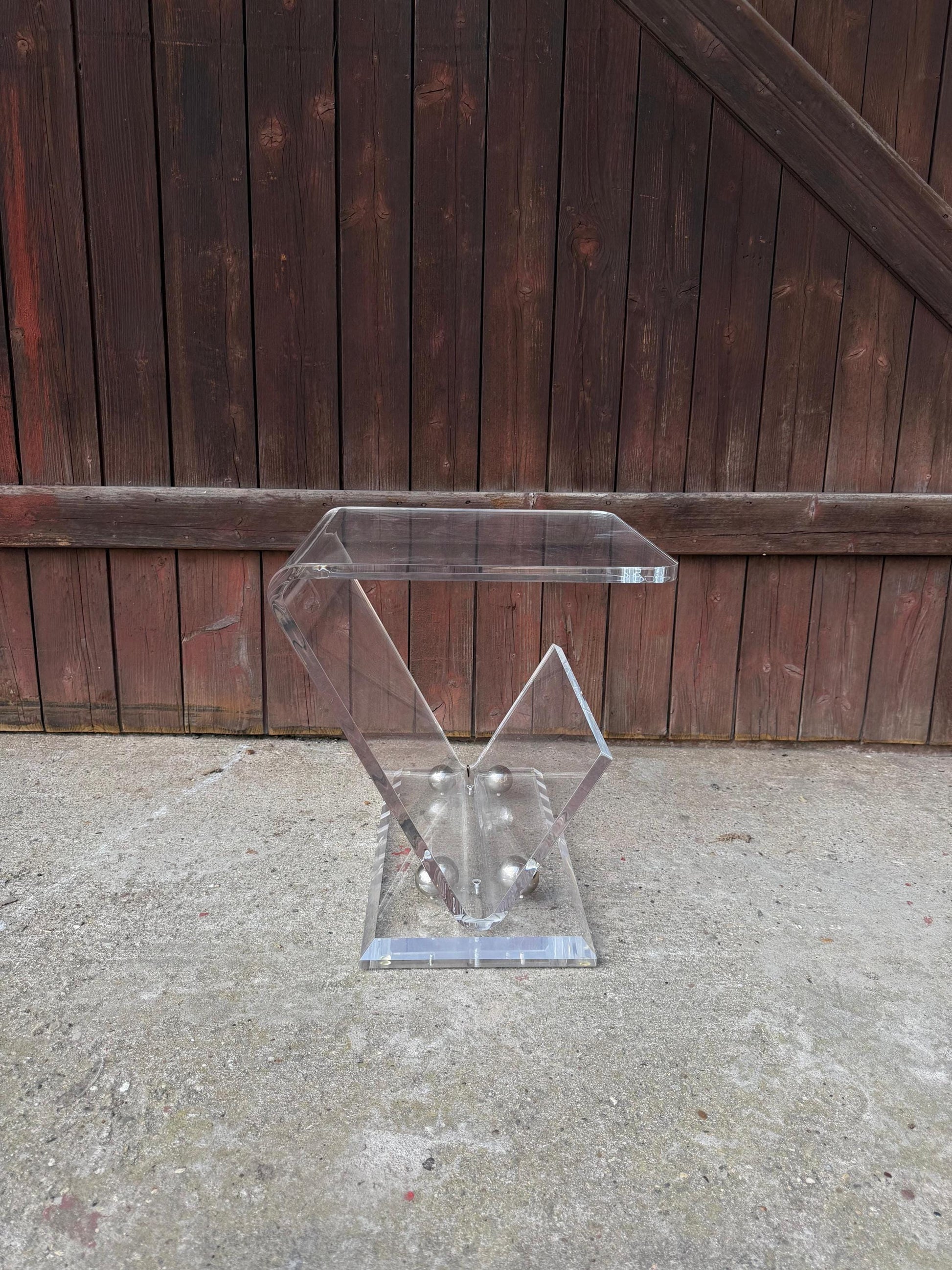 Vintage Beistelltisch Lucite Z-Form im Stil von Charles Hollis Jones