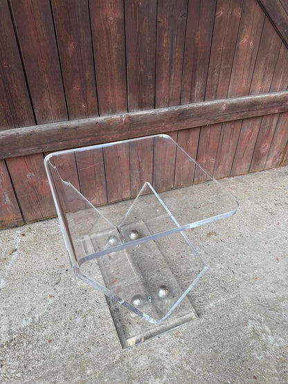 Vintage Beistelltisch Lucite Z-Form im Stil von Charles Hollis Jones